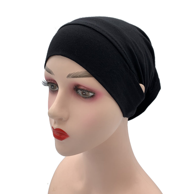 Jersey Cotton Muslim Women Under Hijab Cap With Ear Hole Inner Hijab Cap Round Forehead Underscarf Bonnet Femme Musulman