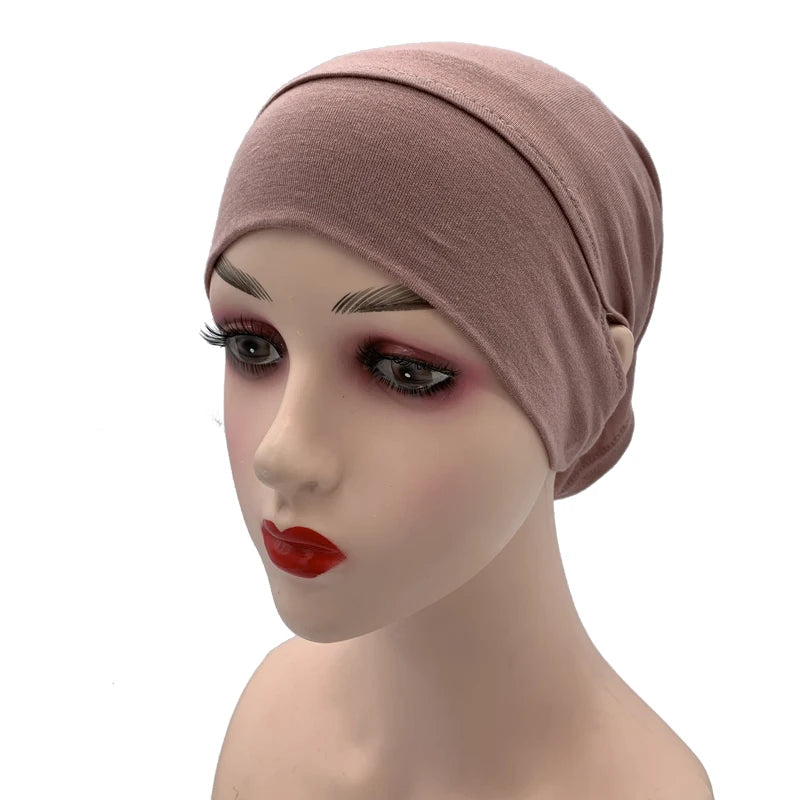 Jersey Cotton Muslim Women Under Hijab Cap With Ear Hole Inner Hijab Cap Round Forehead Underscarf Bonnet Femme Musulman