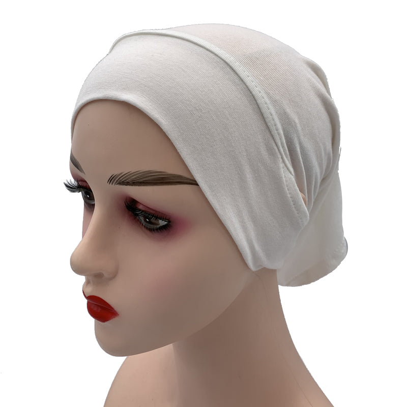 Jersey Cotton Muslim Women Under Hijab Cap With Ear Hole Inner Hijab Cap Round Forehead Underscarf Bonnet Femme Musulman
