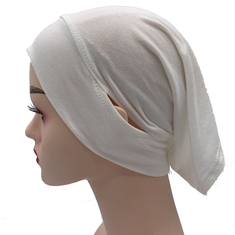 Jersey Cotton Muslim Women Under Hijab Cap With Ear Hole Inner Hijab Cap Round Forehead Underscarf Bonnet Femme Musulman