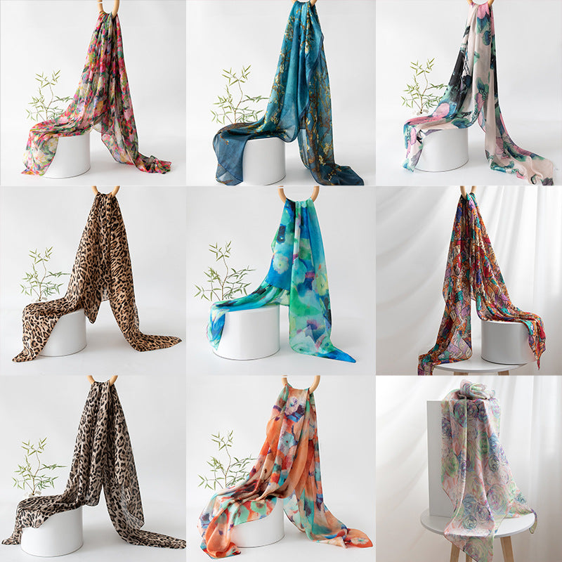 Silk Scarf for Women, New Mulberry Silk Spring and Summer Style, Versatile Long Silk Scarf, Mother's Day Gift Box Packaging