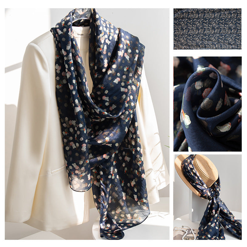 Silk Scarf for Women, New Mulberry Silk Spring and Summer Style, Versatile Long Silk Scarf, Mother's Day Gift Box Packaging