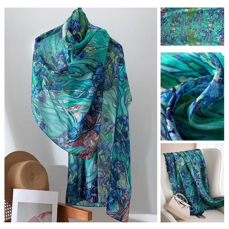 Silk Scarf for Women, New Mulberry Silk Spring and Summer Style, Versatile Long Silk Scarf, Mother's Day Gift Box Packaging