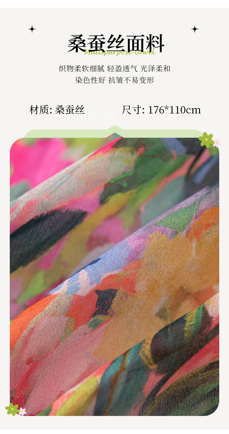 Silk Scarf for Women, New Mulberry Silk Spring and Summer Style, Versatile Long Silk Scarf, Mother's Day Gift Box Packaging