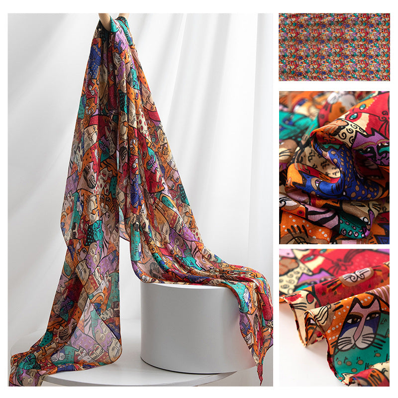 Silk Scarf for Women, New Mulberry Silk Spring and Summer Style, Versatile Long Silk Scarf, Mother's Day Gift Box Packaging