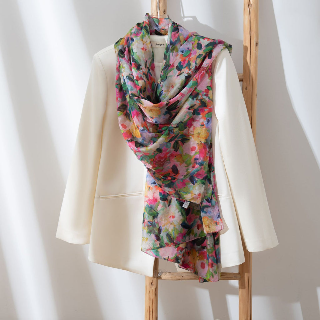 Silk Scarf for Women, New Mulberry Silk Spring and Summer Style, Versatile Long Silk Scarf, Mother's Day Gift Box Packaging
