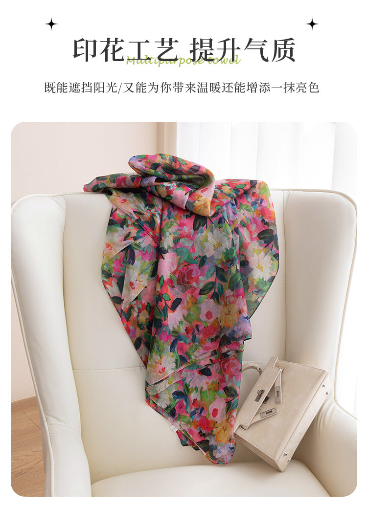 Silk Scarf for Women, New Mulberry Silk Spring and Summer Style, Versatile Long Silk Scarf, Mother's Day Gift Box Packaging