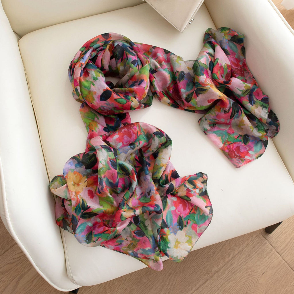 Silk Scarf for Women, New Mulberry Silk Spring and Summer Style, Versatile Long Silk Scarf, Mother's Day Gift Box Packaging