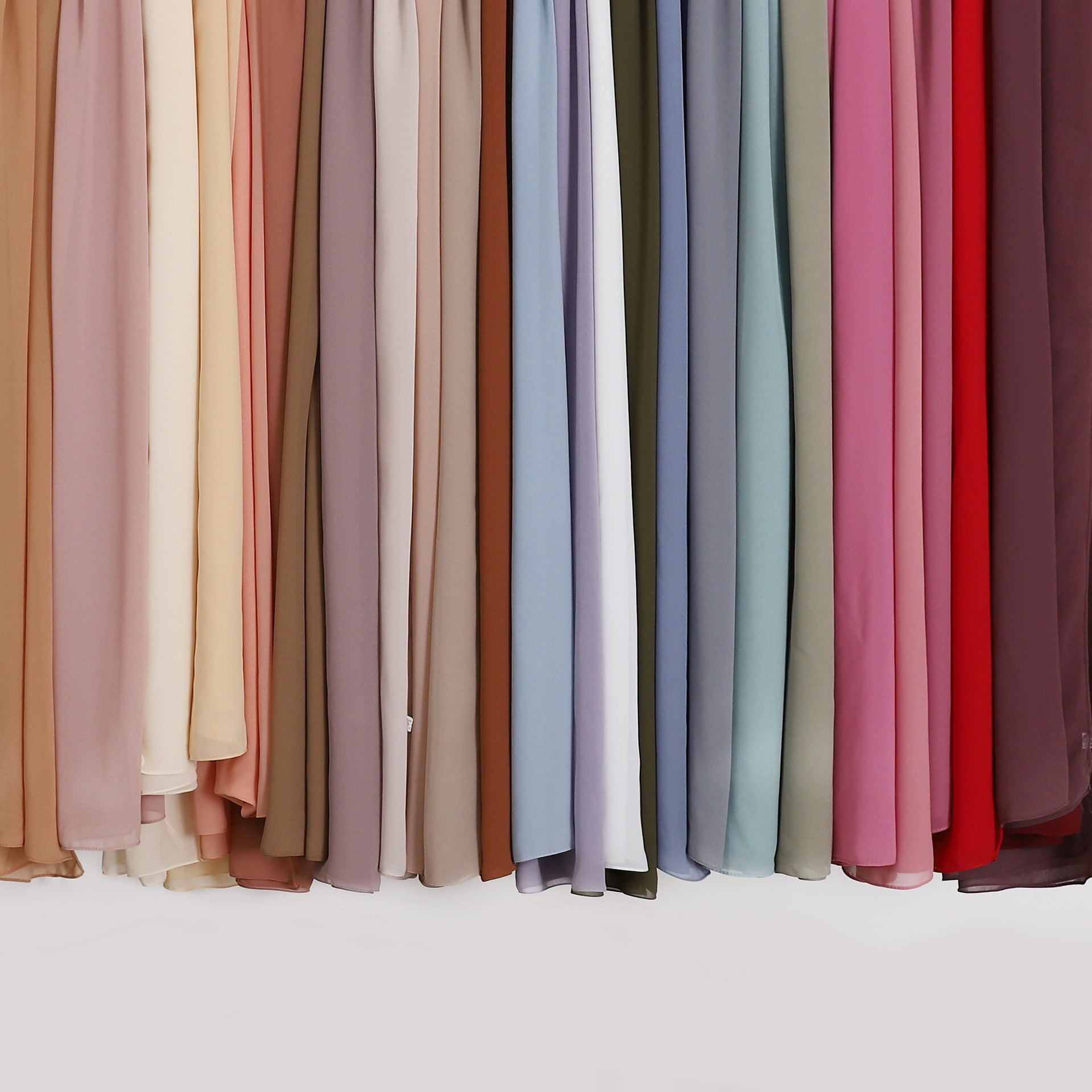 Foreign Trade Single-Color Pearl Chiffon Long Scarf Hijab Malay Ethnic Gauze Scarf African Headscarf Dropshipping