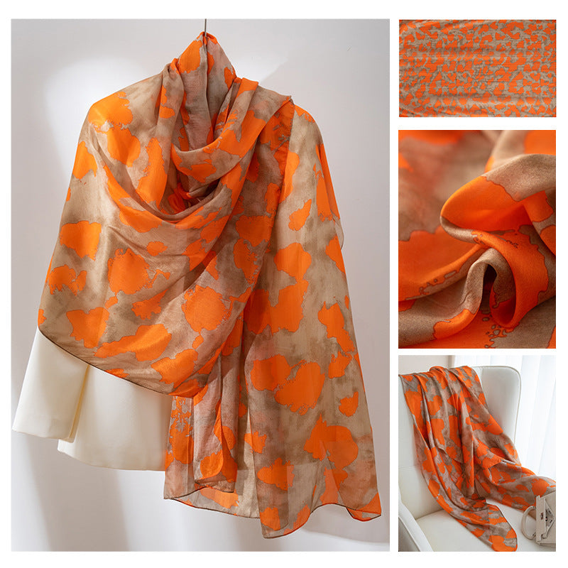 Silk Scarf for Women, New Mulberry Silk Spring and Summer Style, Versatile Long Silk Scarf, Mother's Day Gift Box Packaging