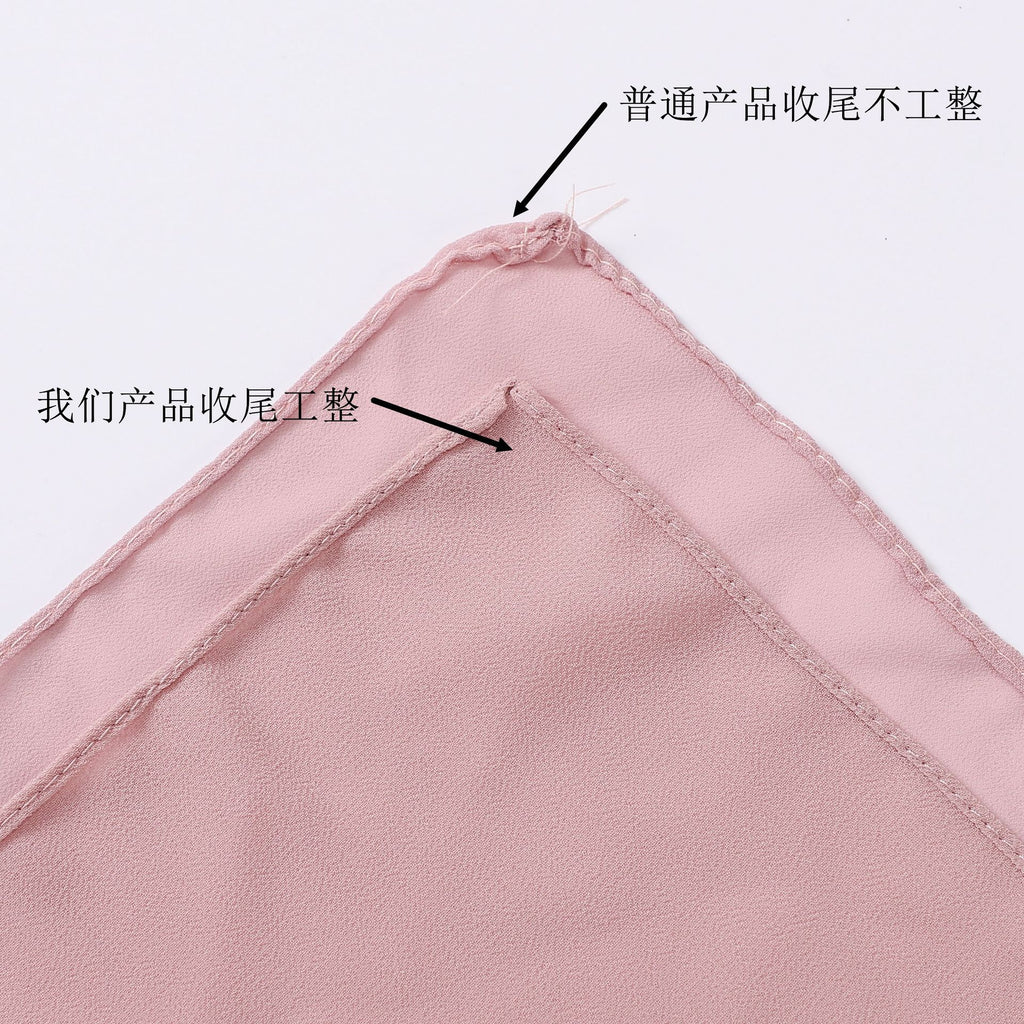 Foreign Trade Single-Color Pearl Chiffon Long Scarf Hijab Malay Ethnic Gauze Scarf African Headscarf Dropshipping