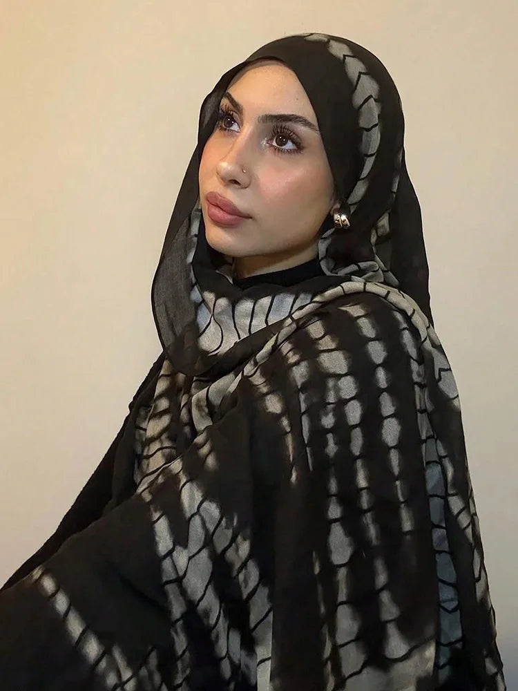 1Pcs Muslim Watercolour Print Hijabs Women Islamic Ramadan Headscarf Modal Cotton Foulard Femme Shawl Wrap Foulard Bandana 2026
