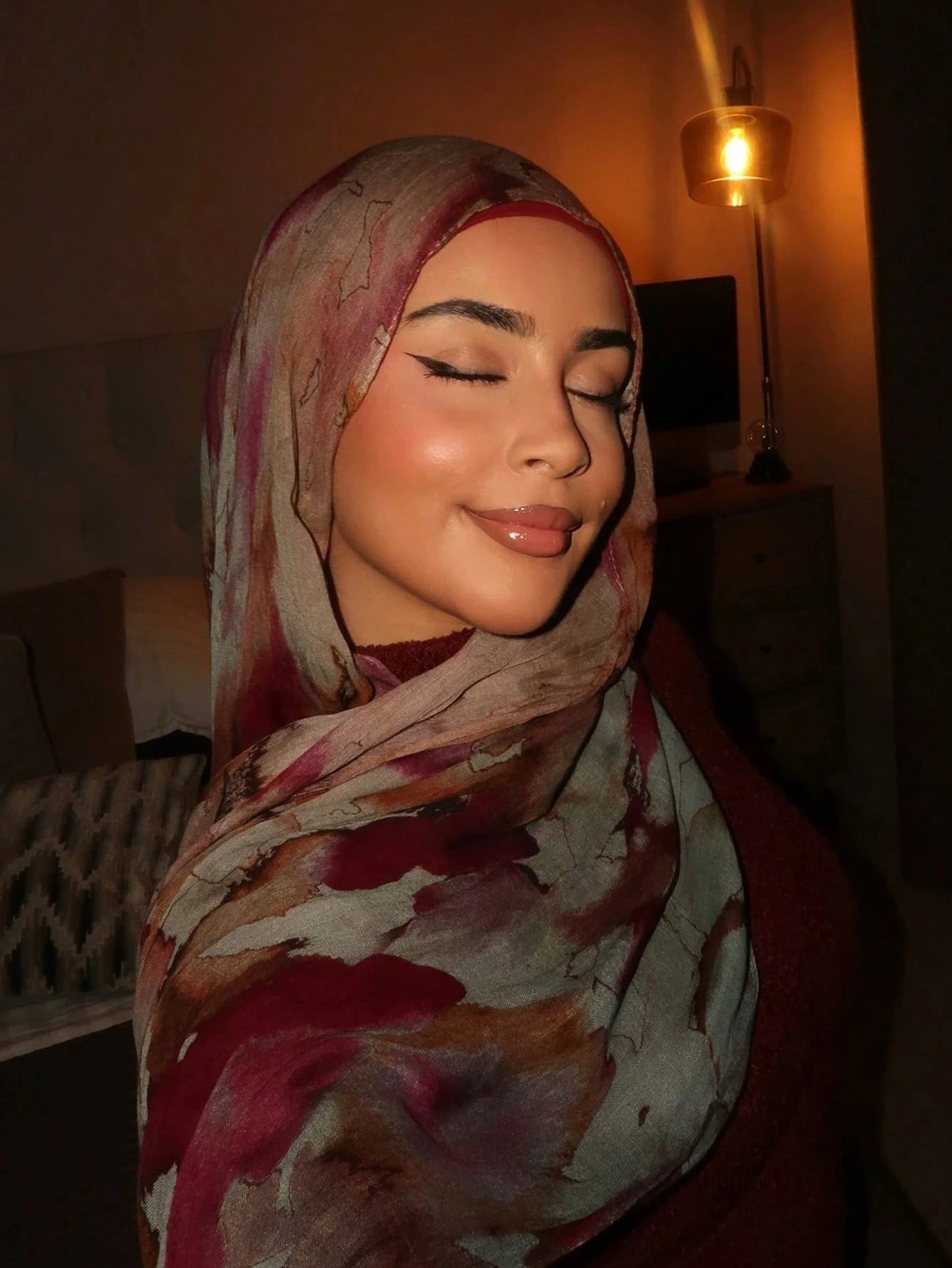 Women Muslim Hijab Watercolour Print Bohemian Styles Soft Scarf Ramadan Scarves Headscarf Shawls Turban Breathable Hijabs