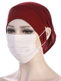 Trendy Women's Hijab Islamic Under Scarf Ready Solid Color Undercap With Ear Hole Hijab Caps Bandanas Cap Under Caps For Hijabs