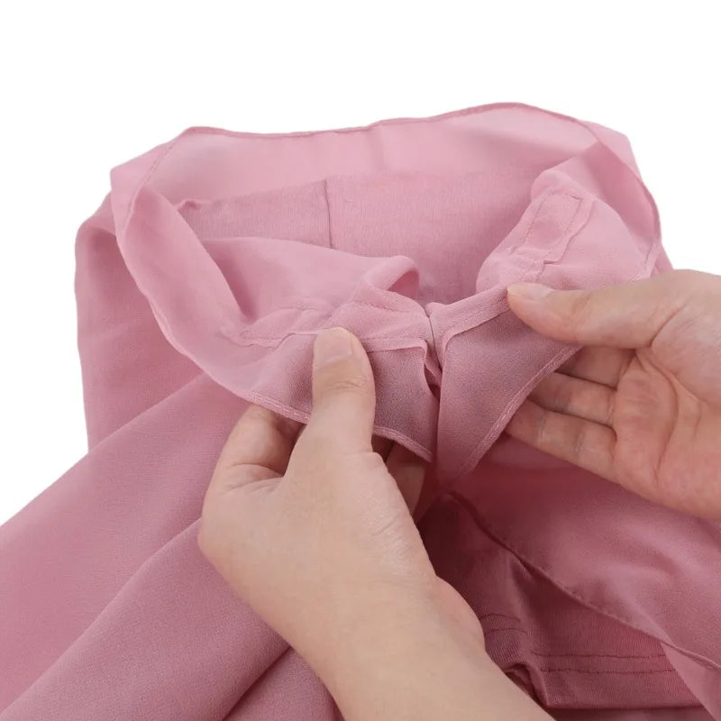 ONE TO WAN Premium Chiffon Hijab With Bulit-in Magnets Solid Color Easy To Wear Shawl Wrap With Undercap For Muslim Women