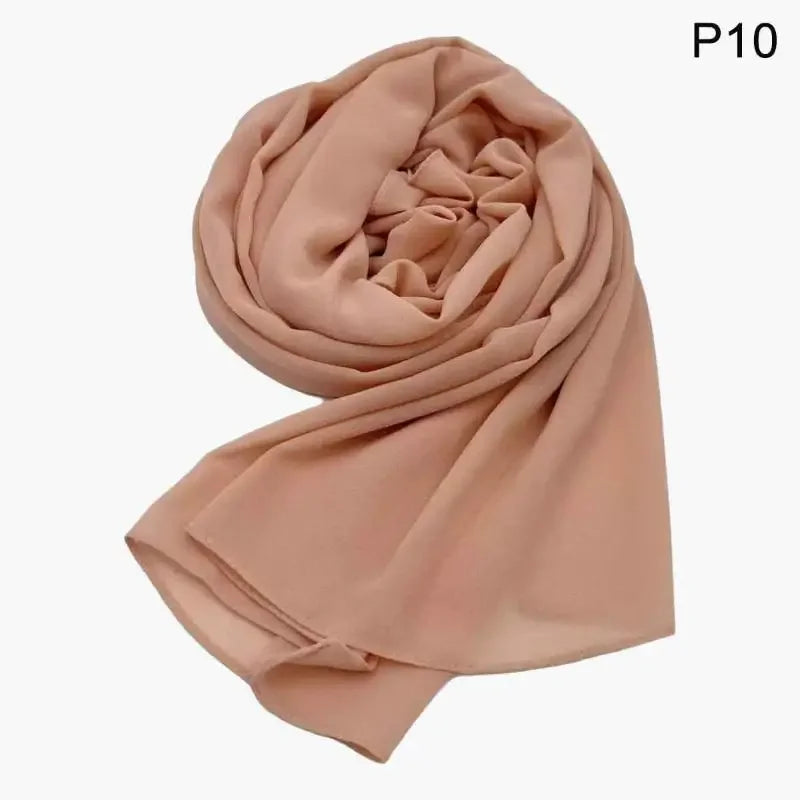 Ramadan Muslim Chiffon Hijabs For Woman Plain Color Headscarf Long Shawl Scarf Thin Breathable Sunscreen Head Wrap Hijabs Scarf