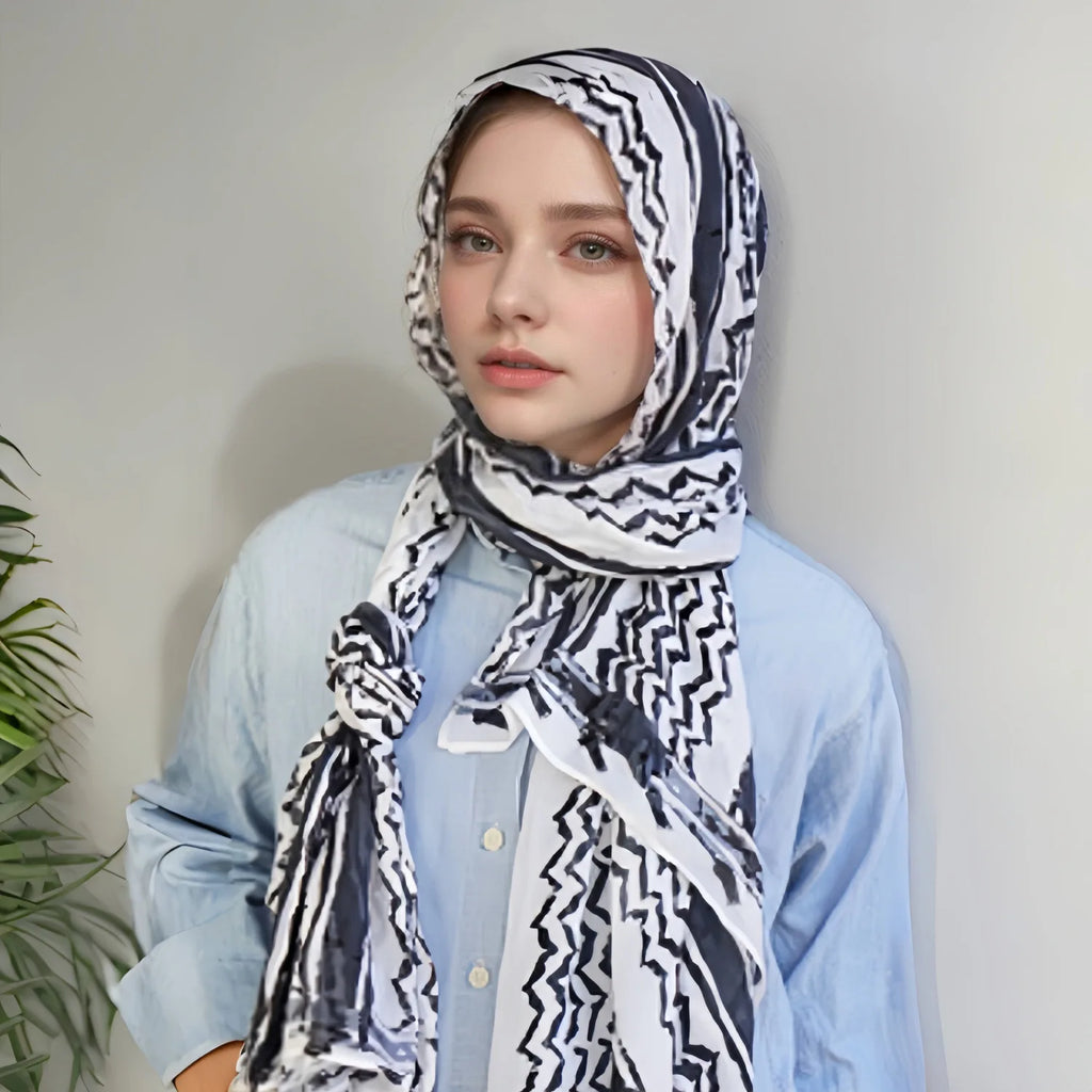1Pcs New Watercolor Print Hijab Islam Ramadan Women Bohemian Soft Muslim Hijabs Foulard Arab Femme Shawl Wrap Scarf Headscarf