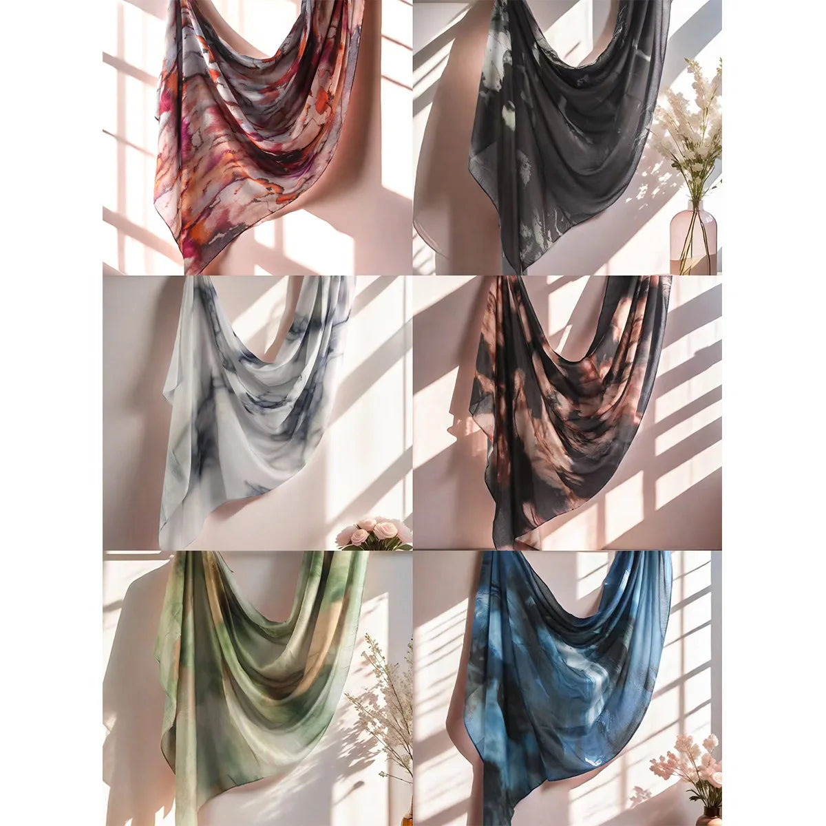 New Ramadan Hijab Leopard Print Women Bohemian Watercolor Soft Muslim Hijabs Floral Breathable Shawl Wrap Scarf Headscarf Warm