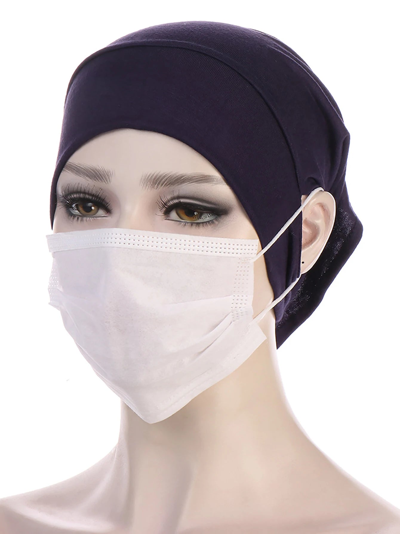 Trendy Women's Hijab Islamic Under Scarf Ready Solid Color Undercap With Ear Hole Hijab Caps Bandanas Cap Under Caps For Hijabs