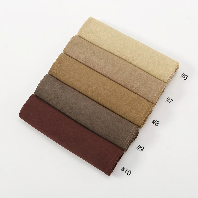 Rayon Viscose Muslim Woman Hijab Cotton Plain Musulman Scarves Solid Islamic Shawls and Wraps Soft Women's Turban Headband Veil