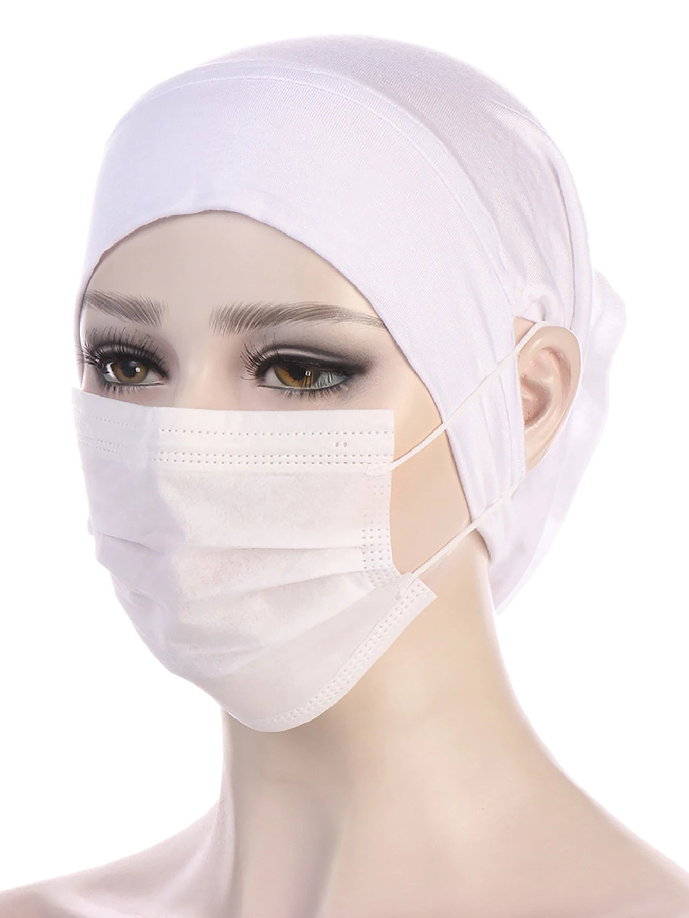 Trendy Women's Hijab Islamic Under Scarf Ready Solid Color Undercap With Ear Hole Hijab Caps Bandanas Cap Under Caps For Hijabs