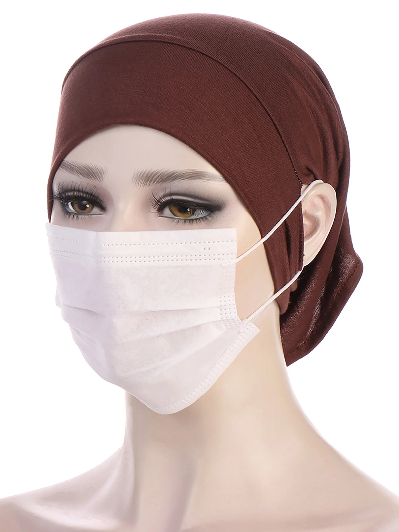 Trendy Women's Hijab Islamic Under Scarf Ready Solid Color Undercap With Ear Hole Hijab Caps Bandanas Cap Under Caps For Hijabs