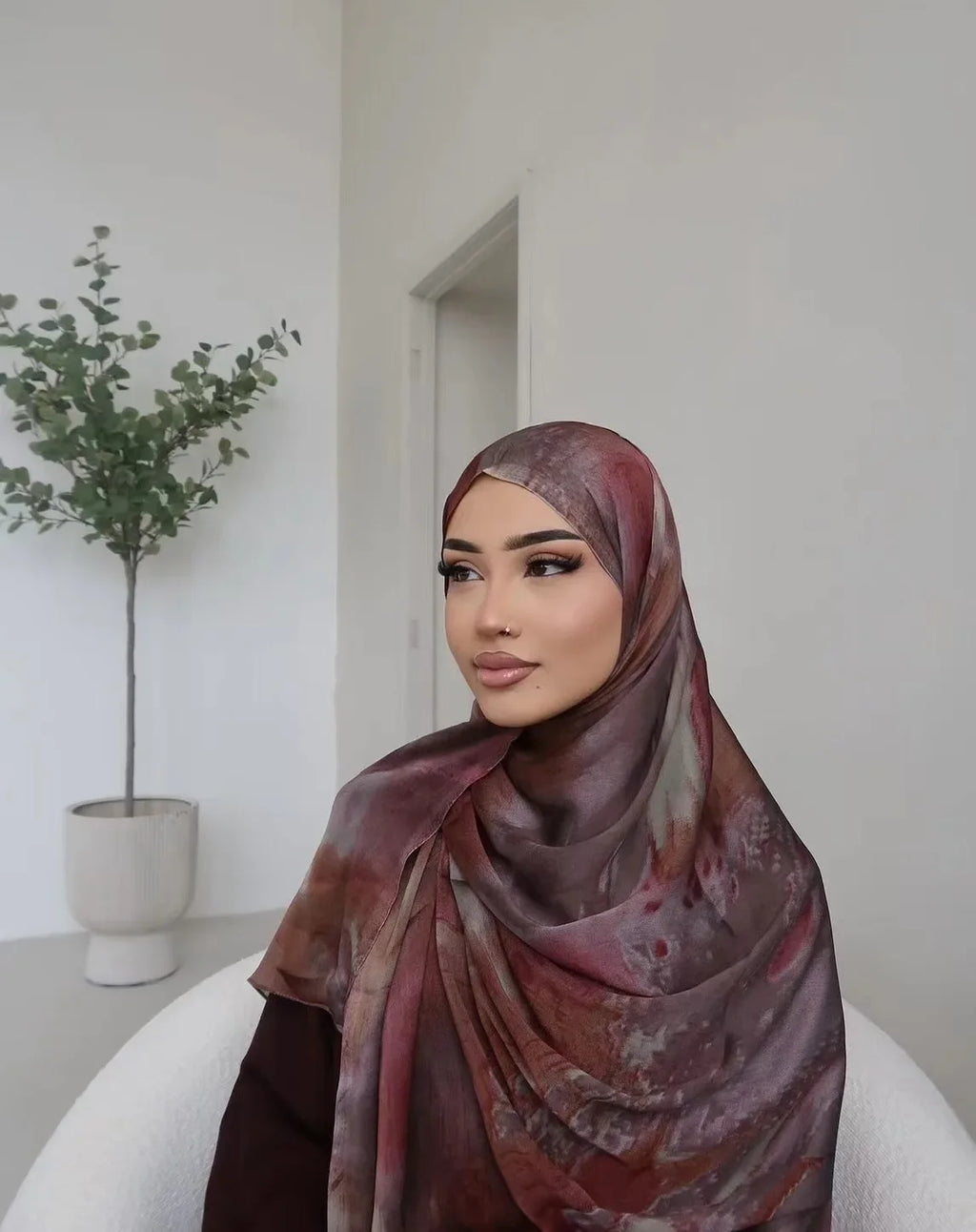 New Watercolor Hijabs for Women Floral  Print Hijab Scarf Breathable Soft Long Fashion Scarves Headscarf Paisley Muslim
