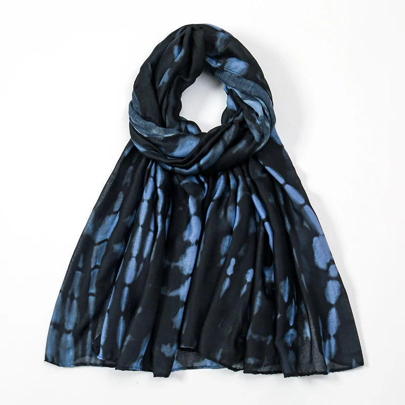 New Women's Watercolor Hijab Scarf Bandana Headband Vintage Luxury Beach 180cm Long Handkerchief Bohemia Muslim Accessories 2025