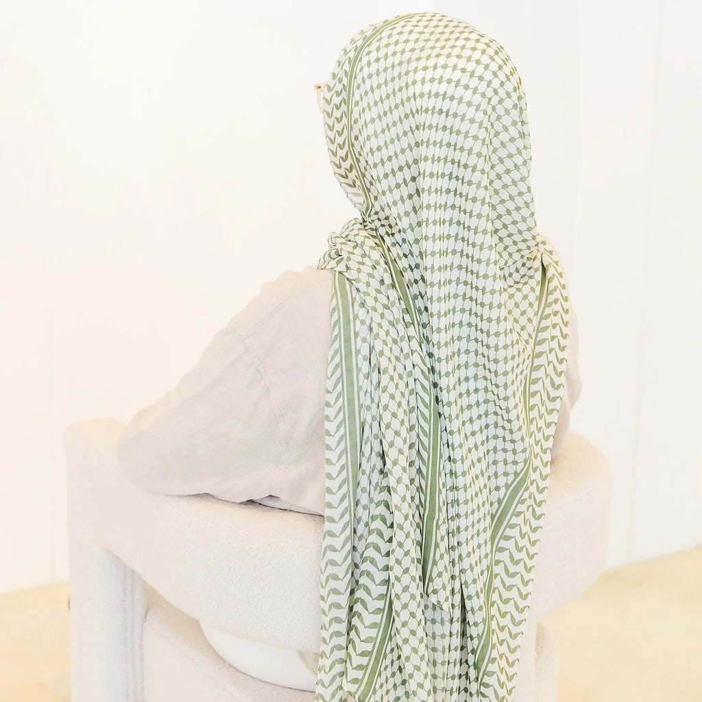 180*70cm Middle East Islam Arab Keffiyeh Muslim Shawl Printing Chiffon Palestine Hijab Head Neck Scarves Musulman Hijabs