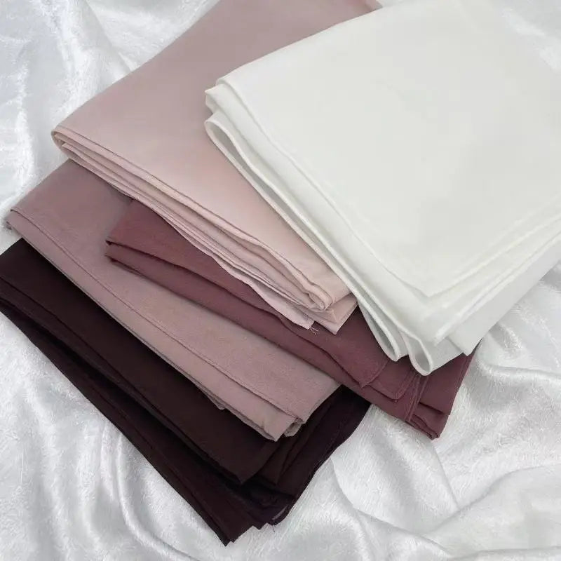 Ramadan Muslim Chiffon Hijabs For Woman Plain Color Headscarf Long Shawl Scarf Thin Breathable Sunscreen Head Wrap Hijabs Scarf