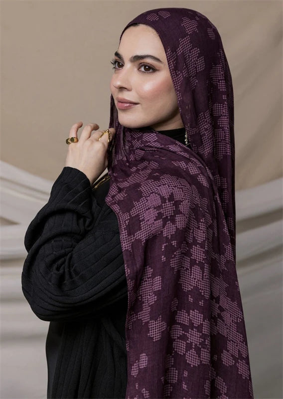1Pcs New Watercolor Print Hijab Islam Ramadan Women Bohemian Soft Muslim Hijabs Foulard Arab Femme Shawl Wrap Scarf Headscarf