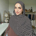 Bohemian Dot Print Hijabs Women Watercolour Shawl Soft Muslim Hijabs Modal Cotton Wrap Beach Sun-Protection Headscarf Ramadan