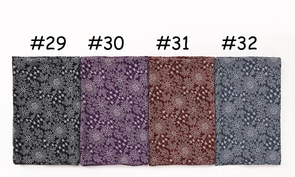 New Printed Hijabs Shawl Bubble Chiffon Hijabs Woman Design Flower Shawls Muslim Scarves Headscarf Wraps Turbans Long Scarves