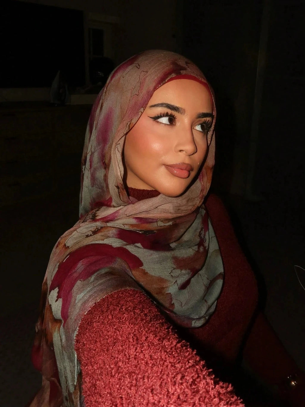 Women Muslim Hijab Watercolour Print Bohemian Styles Soft Scarf Ramadan Scarves Headscarf Shawls Turban Breathable Hijabs