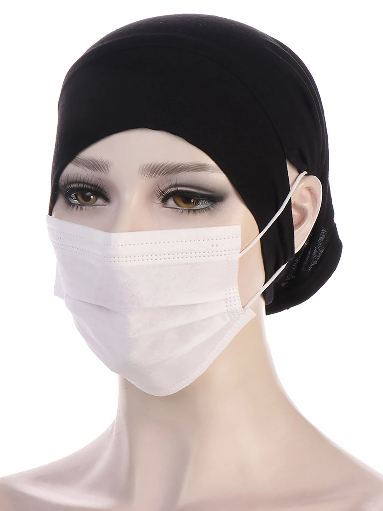 Trendy Women's Hijab Islamic Under Scarf Ready Solid Color Undercap With Ear Hole Hijab Caps Bandanas Cap Under Caps For Hijabs