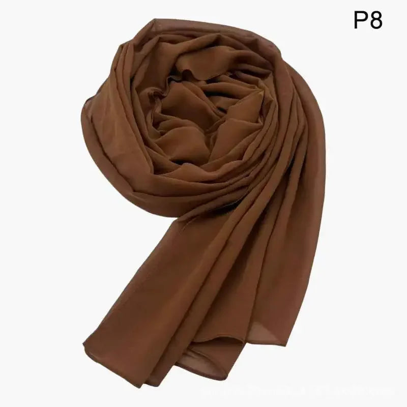 Ramadan Muslim Chiffon Hijabs For Woman Plain Color Headscarf Long Shawl Scarf Thin Breathable Sunscreen Head Wrap Hijabs Scarf