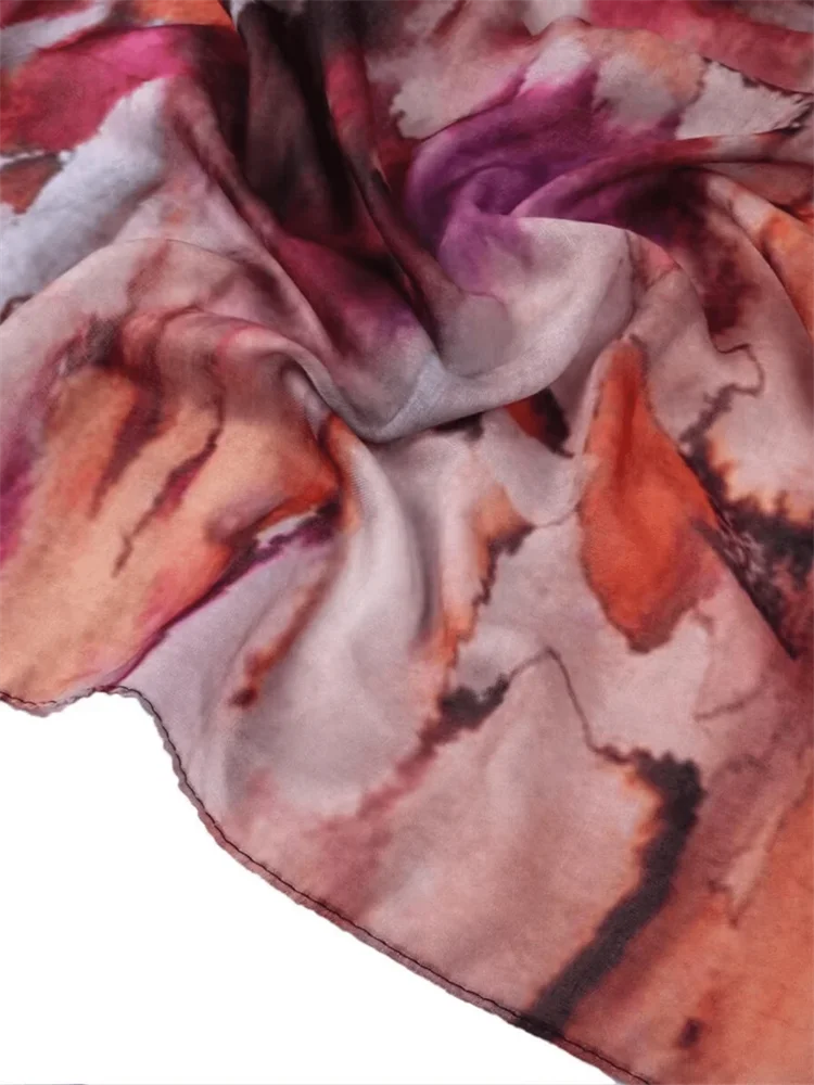 1Pcs New Watercolor Print Hijab Islam Ramadan Women Bohemian Soft Muslim Hijabs Foulard Arab Femme Shawl Wrap Scarf Headscarf