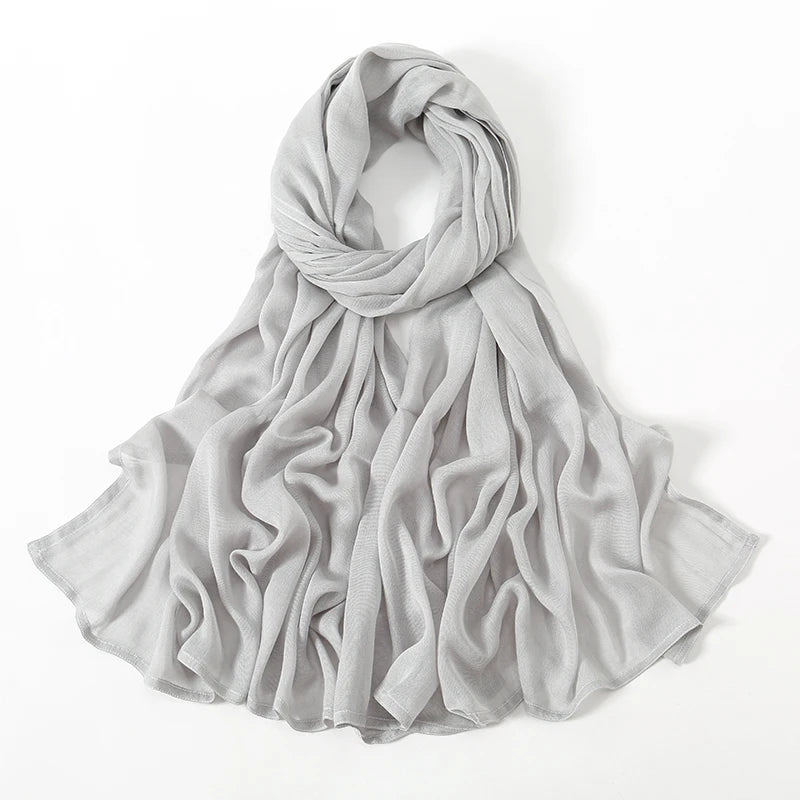 Rayon Viscose Muslim Woman Hijab Cotton Plain Musulman Scarves Solid Islamic Shawls and Wraps Soft Women's Turban Headband Veil
