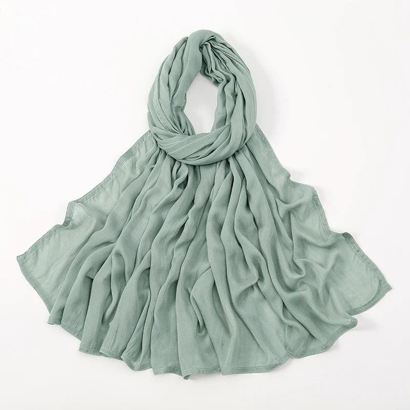 Rayon Viscose Muslim Woman Hijab Cotton Plain Musulman Scarves Solid Islamic Shawls and Wraps Soft Women's Turban Headband Veil
