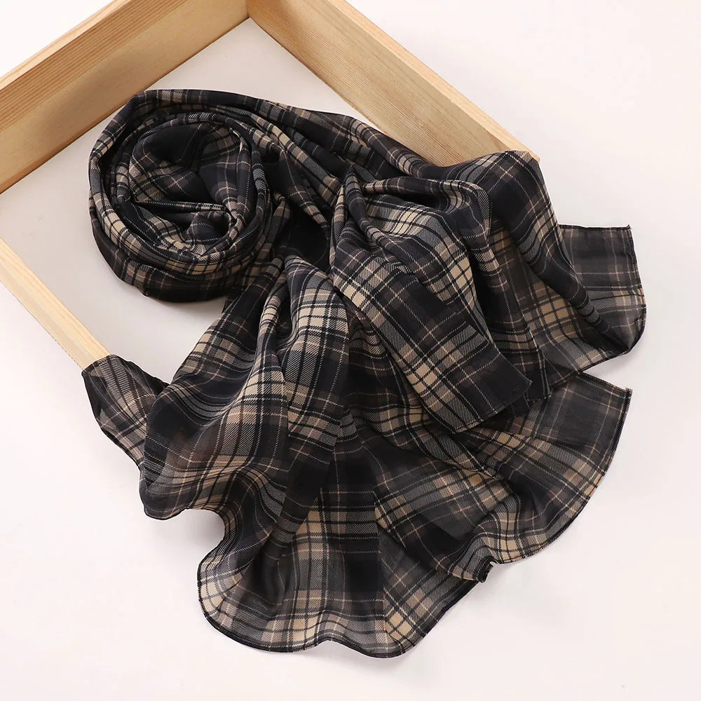New Printed Hijabs Shawl Bubble Chiffon Hijabs Woman Design Flower Shawls Muslim Scarves Headscarf Wraps Turbans Long Scarves
