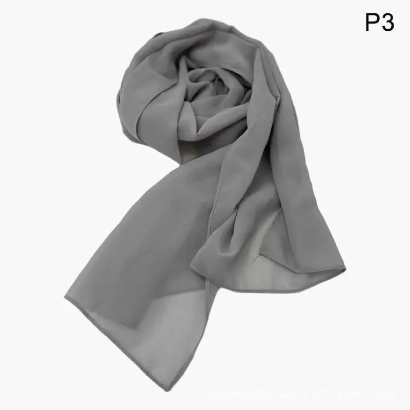 Ramadan Muslim Chiffon Hijabs For Woman Plain Color Headscarf Long Shawl Scarf Thin Breathable Sunscreen Head Wrap Hijabs Scarf