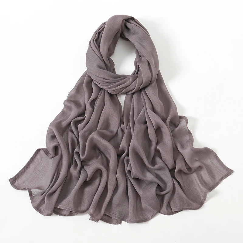 Rayon Viscose Muslim Woman Hijab Cotton Plain Musulman Scarves Solid Islamic Shawls and Wraps Soft Women's Turban Headband Veil