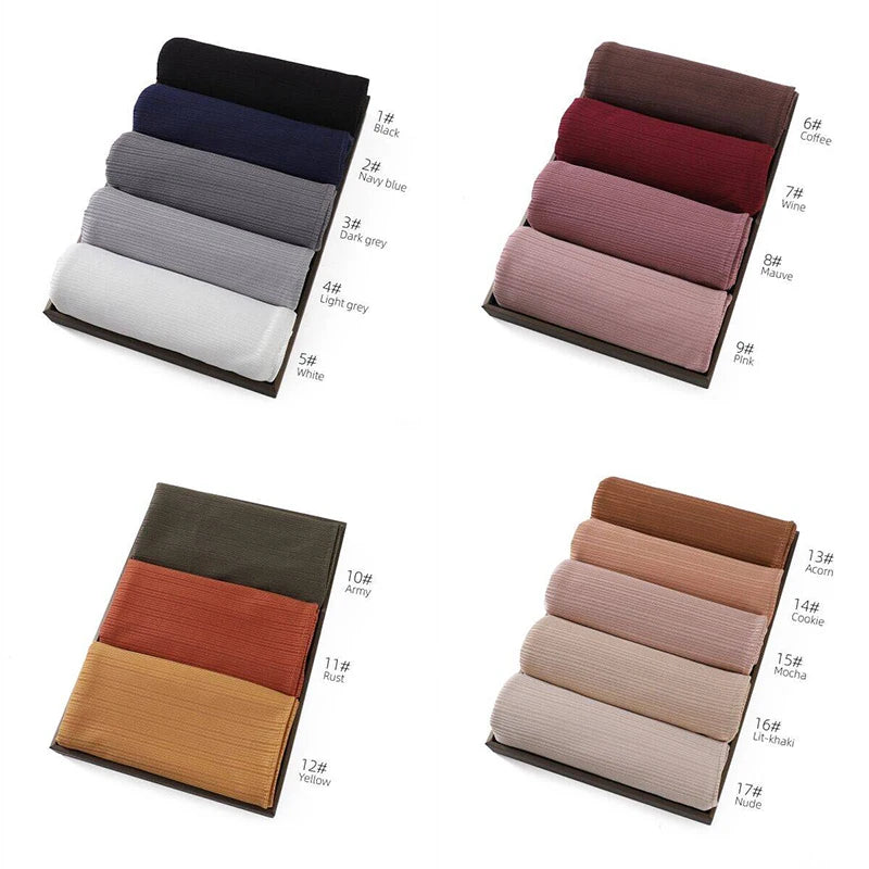 Muslim Hijabs for Women Scarf Thin Plain Shawls Femme Musulman Soft Viscose Rayon Headscarf Islamic Turban Headband 70x175cm