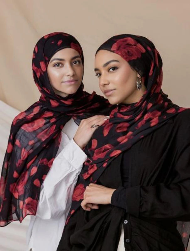 1Pcs New Watercolor Print Hijab Islam Ramadan Women Bohemian Soft Muslim Hijabs Foulard Arab Femme Shawl Wrap Scarf Headscarf