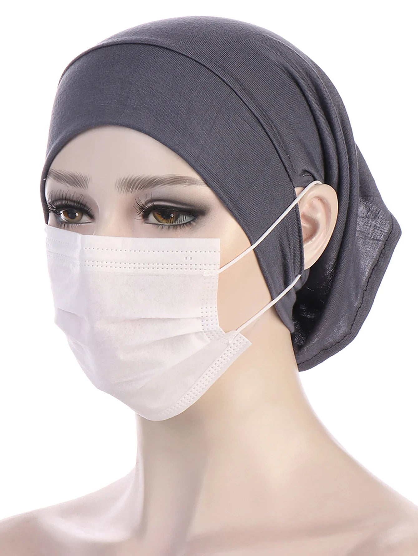 Trendy Women's Hijab Islamic Under Scarf Ready Solid Color Undercap With Ear Hole Hijab Caps Bandanas Cap Under Caps For Hijabs