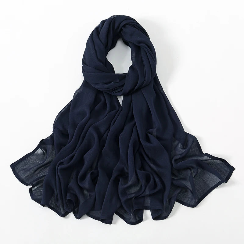 Rayon Viscose Muslim Woman Hijab Cotton Plain Musulman Scarves Solid Islamic Shawls and Wraps Soft Women's Turban Headband Veil