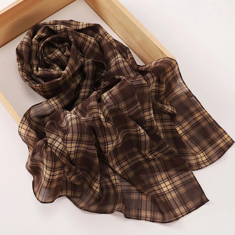New Printed Hijabs Shawl Bubble Chiffon Hijabs Woman Design Flower Shawls Muslim Scarves Headscarf Wraps Turbans Long Scarves