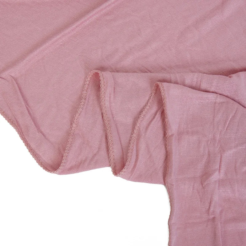 170x60cm Modal Jersey Instant Hijab Long Stretchy Soft Breathable Solid Color Head Wrap Shawl for Muslim Ladies Ramadan Prayer