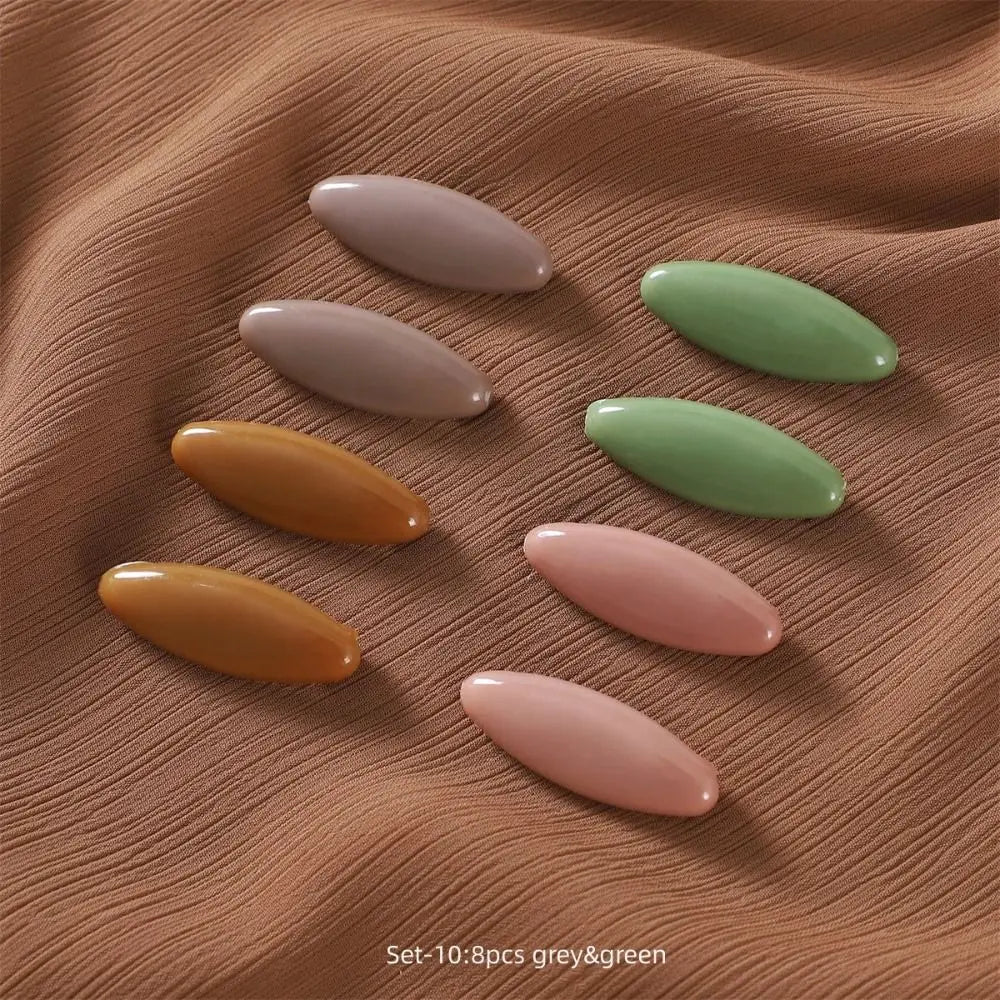 8pcs/set Elegantly Plastic Brooch Needle High Quality Scarf Accessory Fix Scarf Safety Pin Solid Color Hijab Brooch