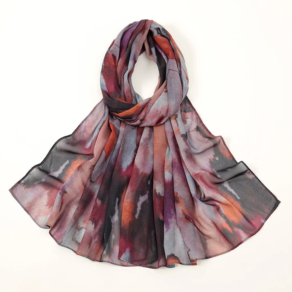 New Printed Chiffon Hijabs For Woman Shawls Turban Hijab For Women Muslim Fashion Head Scarf Headwraps For Women Islamic Turban